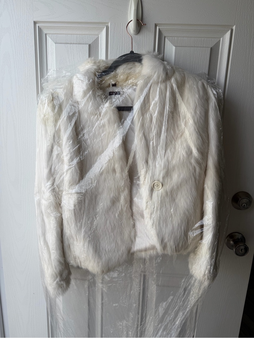 Women's Fur Jacket - Cream - Picture 2 of 8